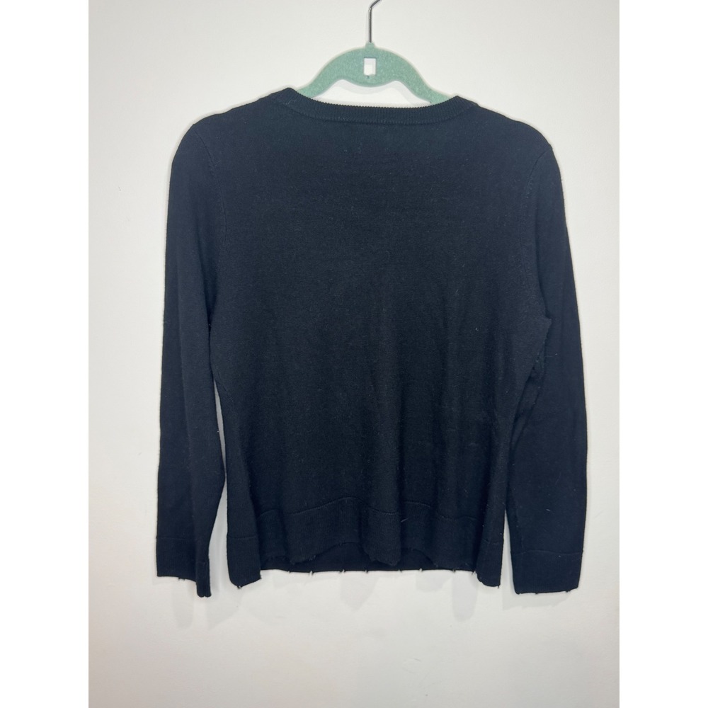 Zadig & Voltaire Miss Bis Embellished Cashmere Sweater Black sz M - Picture 3 of 6